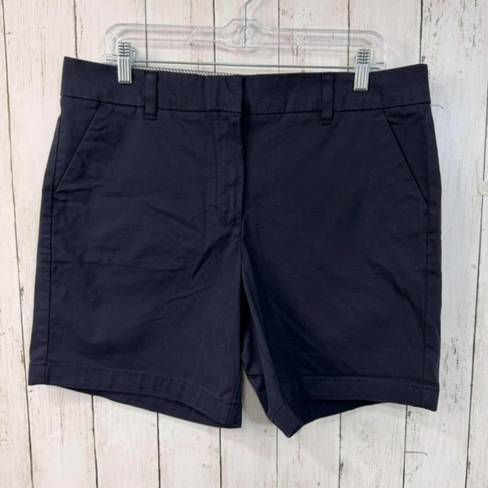 Tommy Hilfiger Women's Navy-Blue Cotton Blend Shorts‎ Size 12